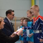Wręczenie nagród w międzyszkolnych zawodach klas sportowych w rock’n’rollu akrobatycznym