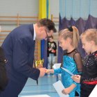 Wręczenie nagród w międzyszkolnych zawodach klas sportowych w rock’n’rollu akrobatycznym