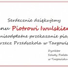 Podziękowania dla Piotra Iwulskiego 
