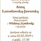 Spotkanie z pisarką Anną Lutosławską – Jaworską