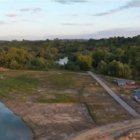Żwirownia i starorzecze Raby z lotu ptaka 