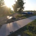 Żwirownia i starorzecze Raby z lotu ptaka 
