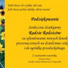 Podziękowanie za ufundowanie ławek 