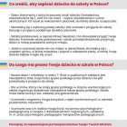 Informacja dla rodziców dzieci przybywających z Ukrainy