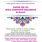 Zapisz się do Koła Gospodyń Wiejskich w Kłaju