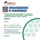 Ogłoszenie o naborze formularzy zgłoszeniowych projektu pn. „Kompetencje dla sektorów – gospodarka wodno-ściekowa i rekultywacja”