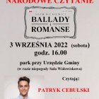 Zapraszamy na Narodowe Czytanie 2022