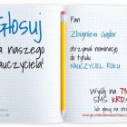 Pan Zbigniew Gądor nominowany do tytułu "Nauczyciel Roku 2022"