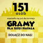 Już 150 osób zagra dla Zosi i Rafała