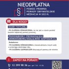 Nieodpłatna pomoc prawna, nieodpłatne poradnictwo obywatelskie oraz nieodpłatne mediacje