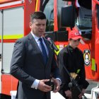Otwarcie tężni solankowej i przekazanie kluczyków do nowego samochodu bojowego OSP Targowisko