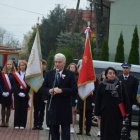 Obchody Dnia Niepodległości w Brzeziu przy pomniku J. Piłsudskiego. 