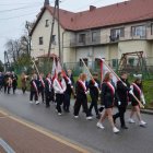 Obchody Dnia Niepodległości w Brzeziu przy pomniku J. Piłsudskiego. 
