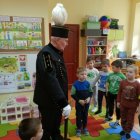 Odwiedziny górnika w Przedszkolu w Brzeziu.