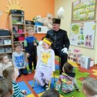 Odwiedziny górnika w Przedszkolu w Brzeziu.